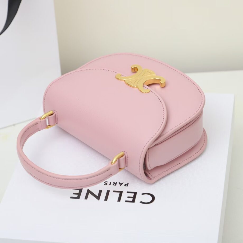 celine 10l063 pink mini besace triomphe saddle bag