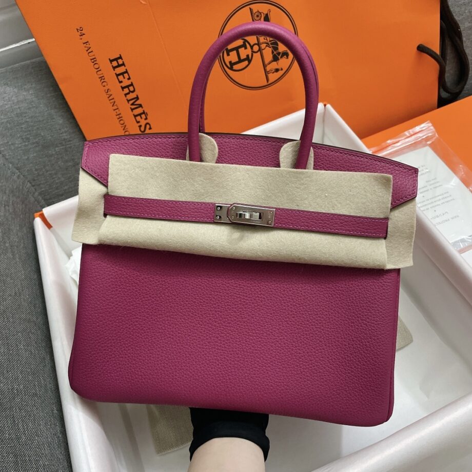 HermèS Birkin25 Rose Violet Togo Leather Hand-Stitched Birkin 25