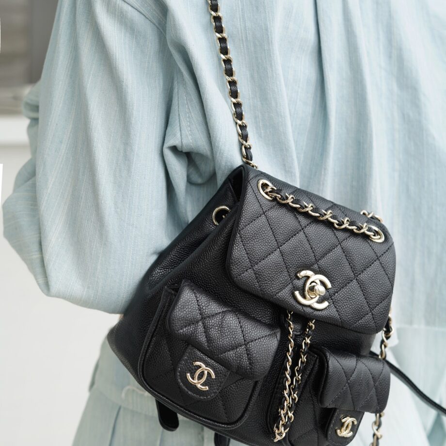 Chanel Black Mini French Haas Calfskin Duma Backpack