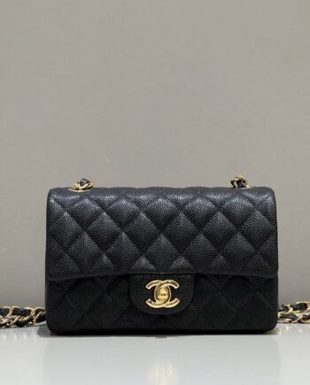 Chanel Classic Large Mini Black Grain Flap Bag