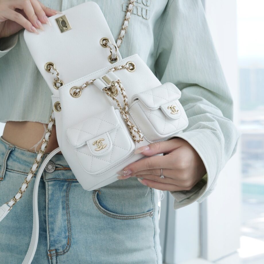 Chanel 23PMDUMA White 23P Duma Backpack