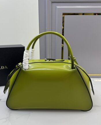 PRADA 1BA365 Green Medium Brushed Leather Prada Supernova Handbag