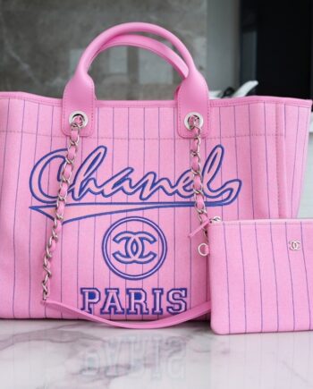 Chanel White & Silver Hardware Maxi Shopping Bag