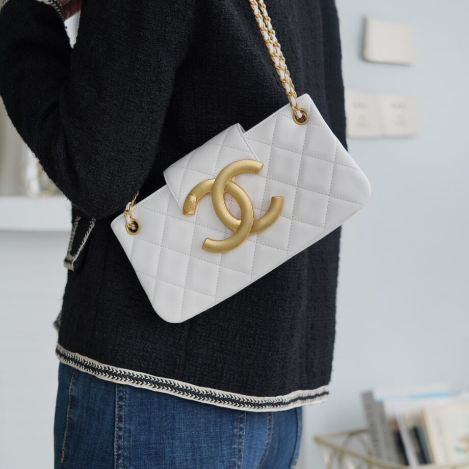 Chanel Vintage Lambskin Baguette Bag