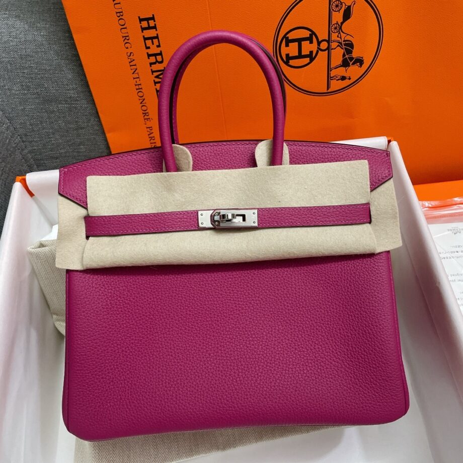 HermèS Birkin25 Rose Violet Togo Leather Hand-Stitched Birkin 25