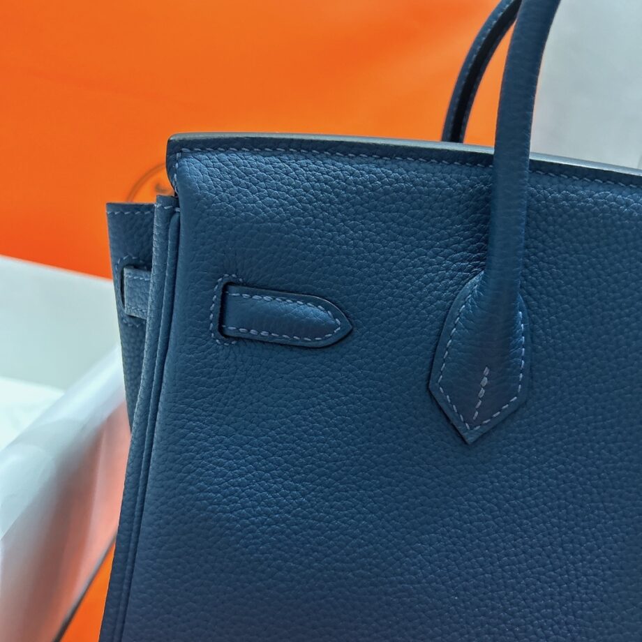 HermèS Birkin25 Deep Blue Togo Cowhide Handmade Sewing Birkin25