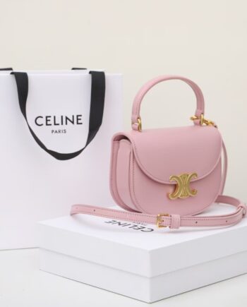 celine 10l063 pink mini besace triomphe saddle bag