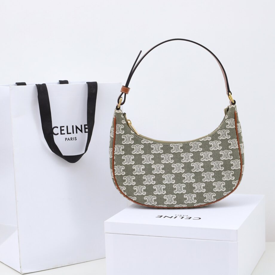 Celine 193952 Ava Bag In Triomphe Canvas And Calfskin