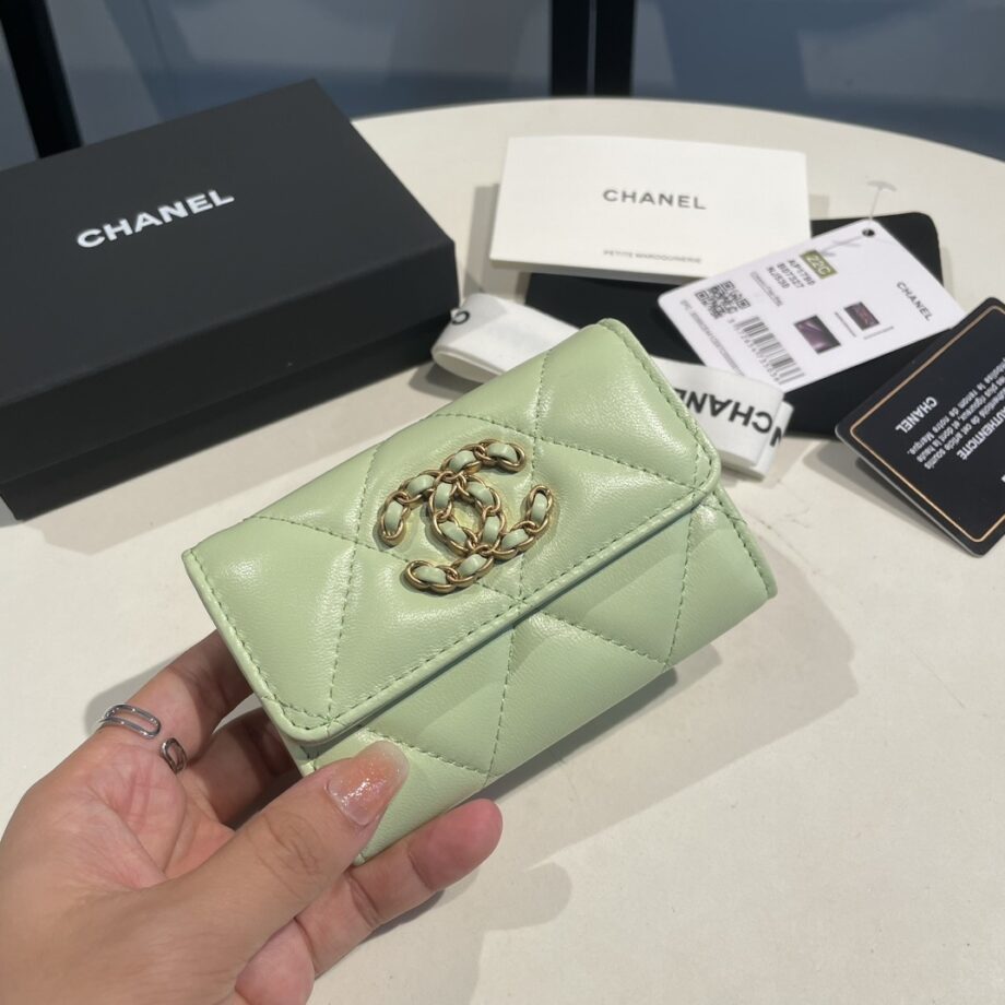 Chanel Light Green 19 Wallet