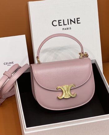 Celine 10L063 Besace Triomphe Mini Cow Leather Handbag