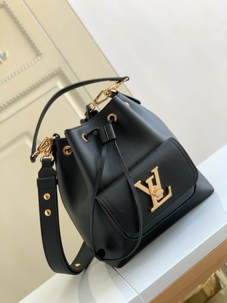 louis vuitton m57687 lockme black cowhide bucket bag