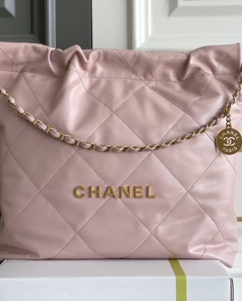 Chanel AS3261 Medium Pink Shiny Calfskin & Gold-Tone Metal Chanel 22 Handbag