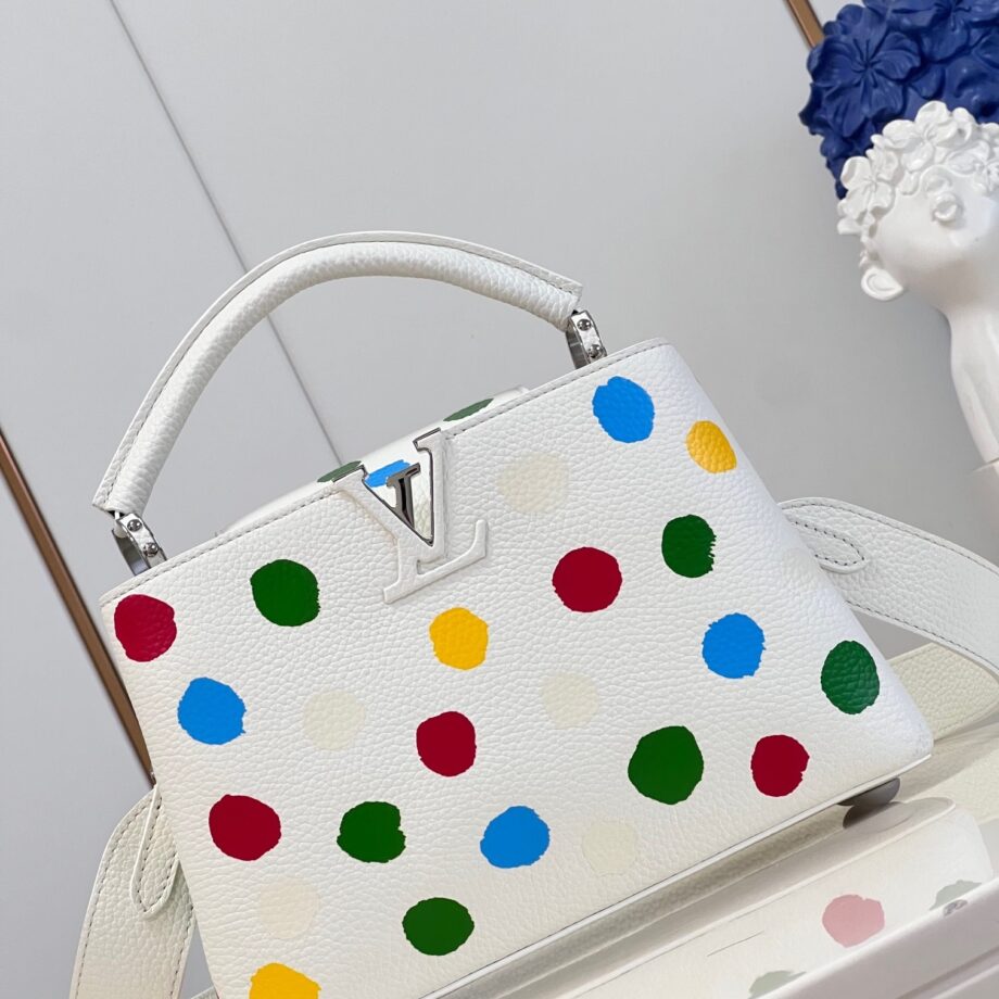 Louis Vuitton M21637 Hand-Painted Polka Dot Print Lv X Yk Capucines Bb Handbag