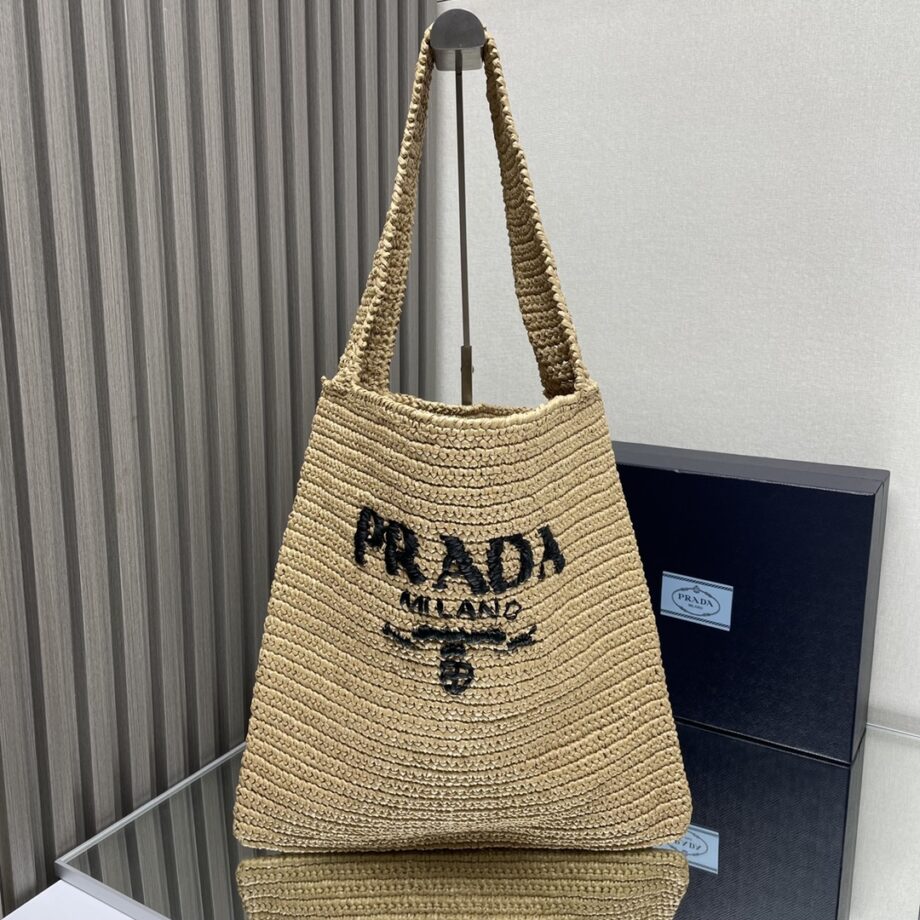 PRADA 1 BC182 Lafite Straw Tote