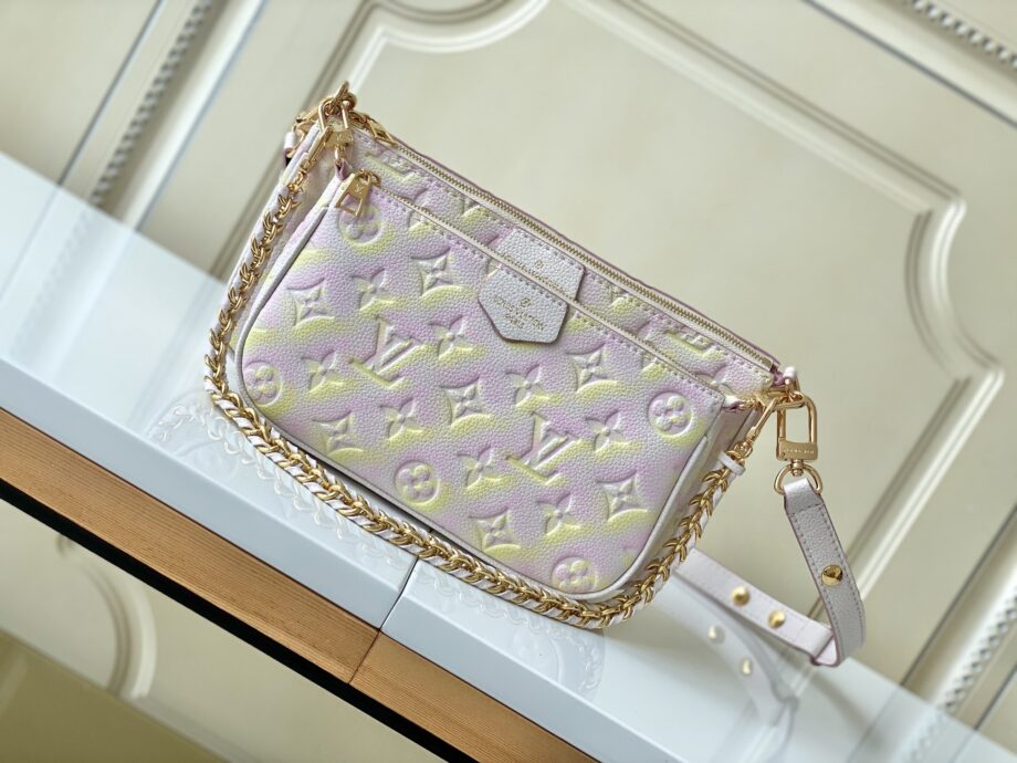 louis vuitton m46093 pink multi pochette accessories handbag