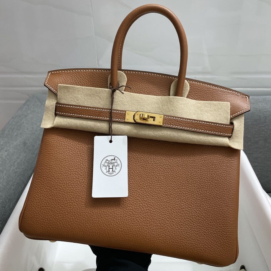 HermèS Birkin 25 Brown Togo Leather Hand-Stitched Birkin 25