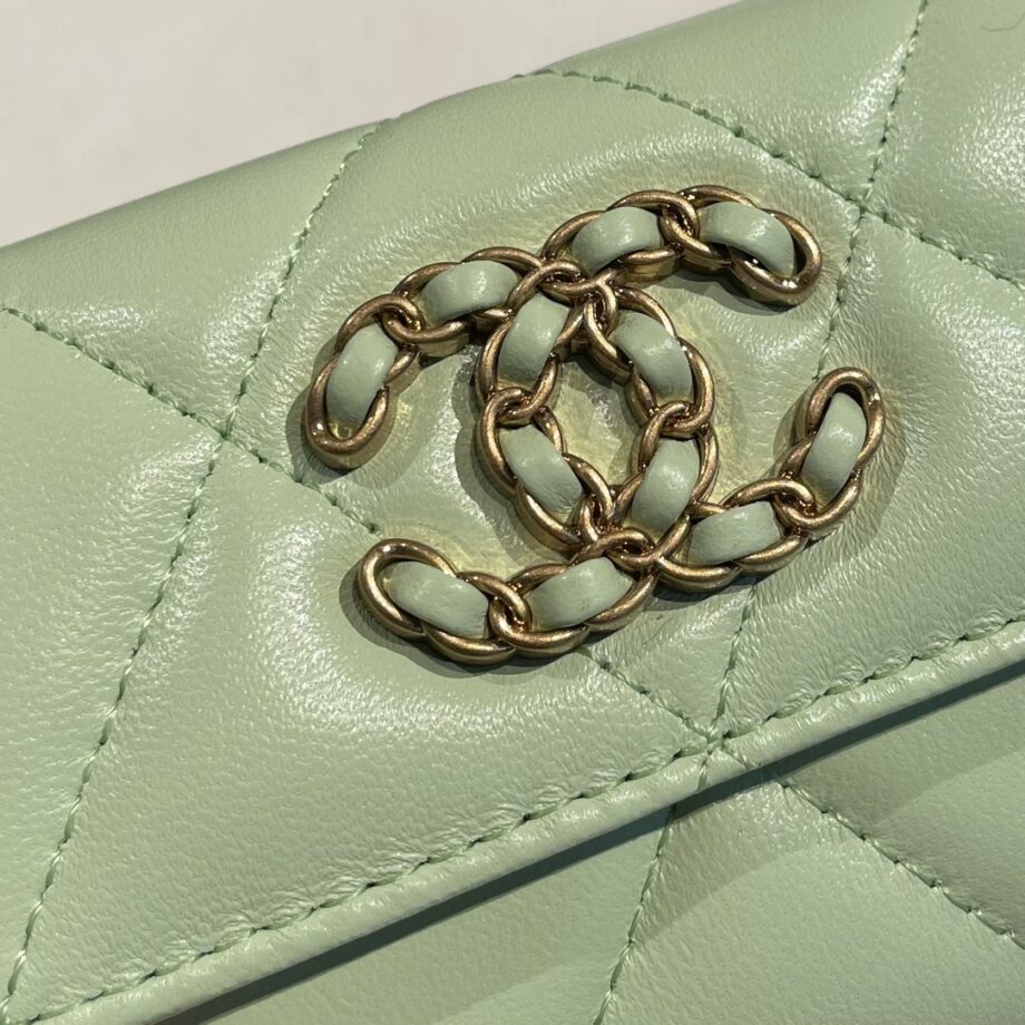 Chanel Light Green 19 Wallet