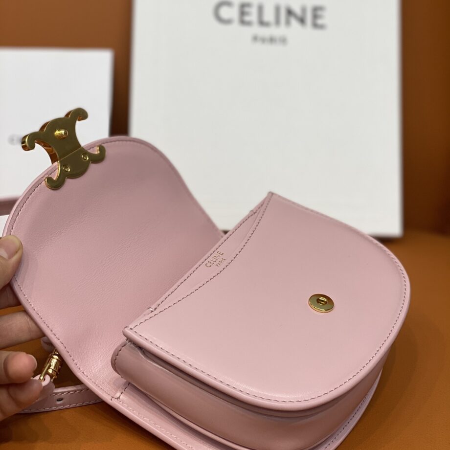 Celine 10L063 Besace Triomphe Mini Cow Leather Handbag