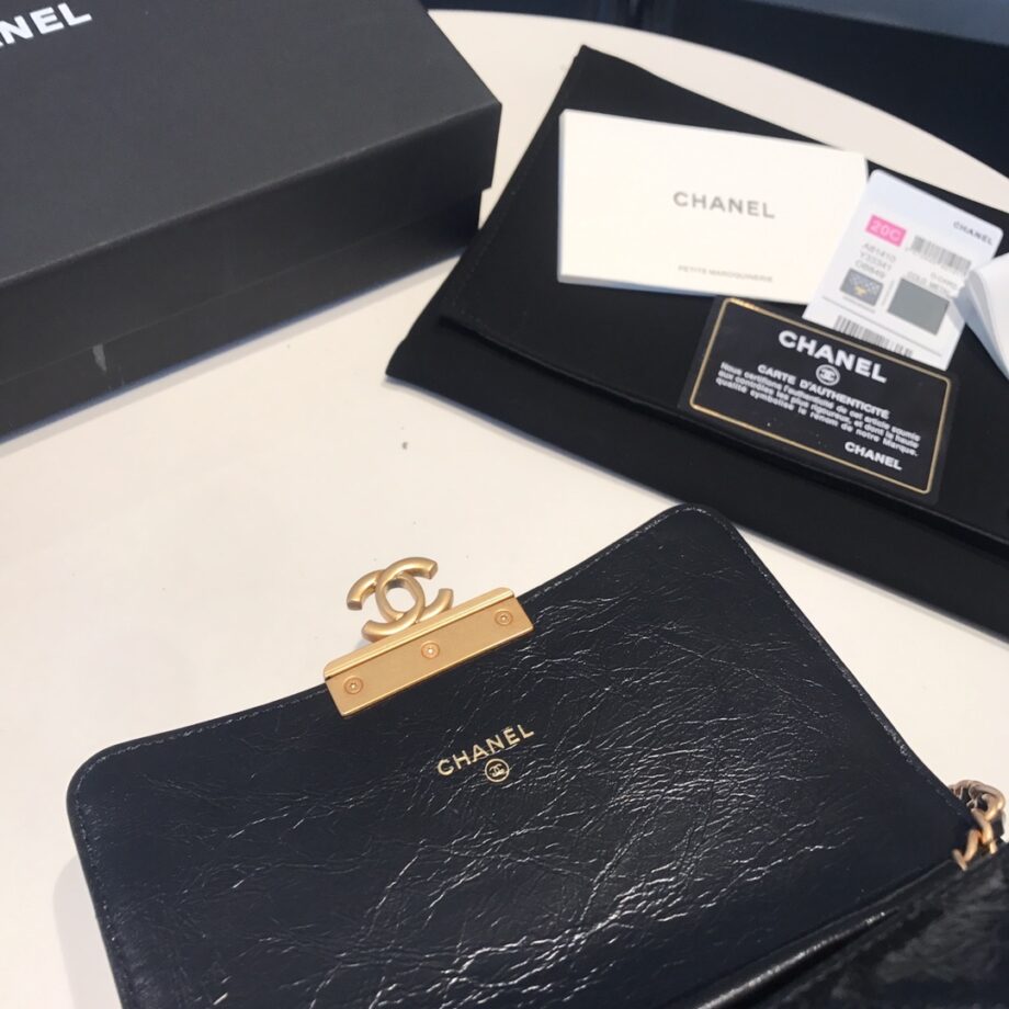 Chanel Oil Wax Cowhide Wallet On Chain