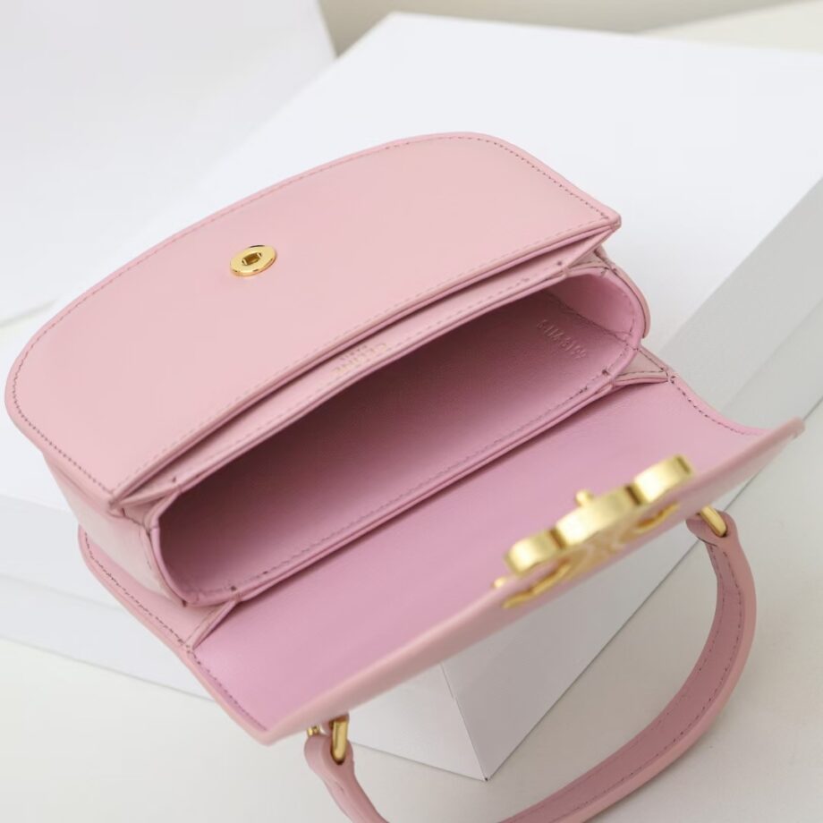 celine 10l063 pink mini besace triomphe saddle bag