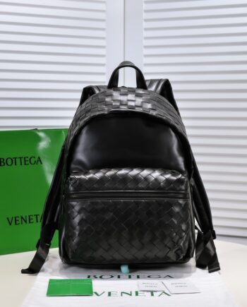 Bottega Veneta 6619 Black Woven Backpack