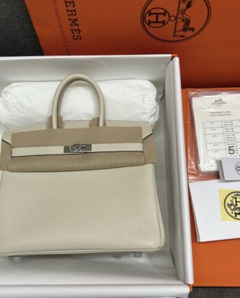 HermèS Birkin25 Milkshake White Togo Cowhide Handmade Sewing Birkin25