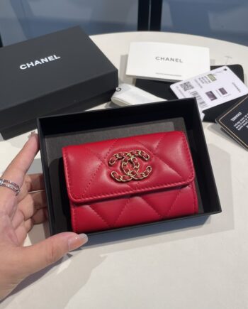 Chanel Red 19 Wallet