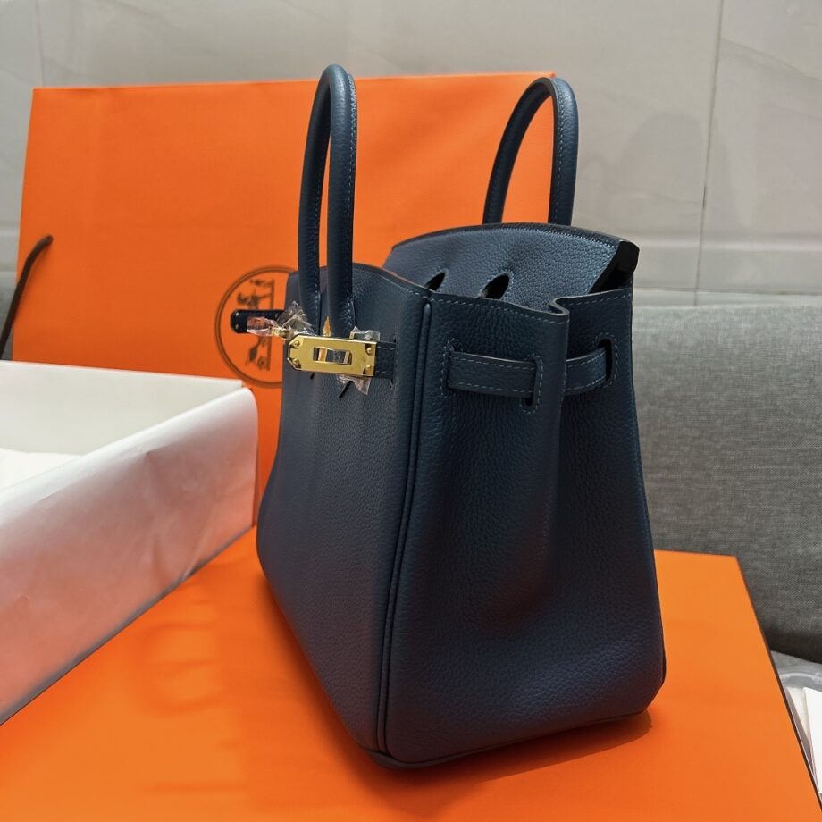 HermèS Birkin25 Deep Blue Togo Cowhide Handmade Sewing Birkin25