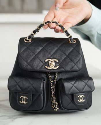 Chanel Black Mini French Haas Calfskin Duma Backpack