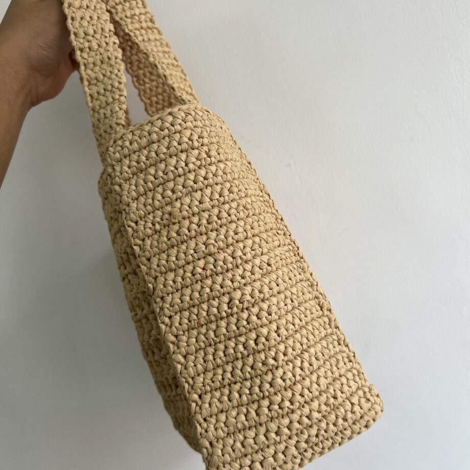 PRADA 1BG444 Small Raffia Tote Bag