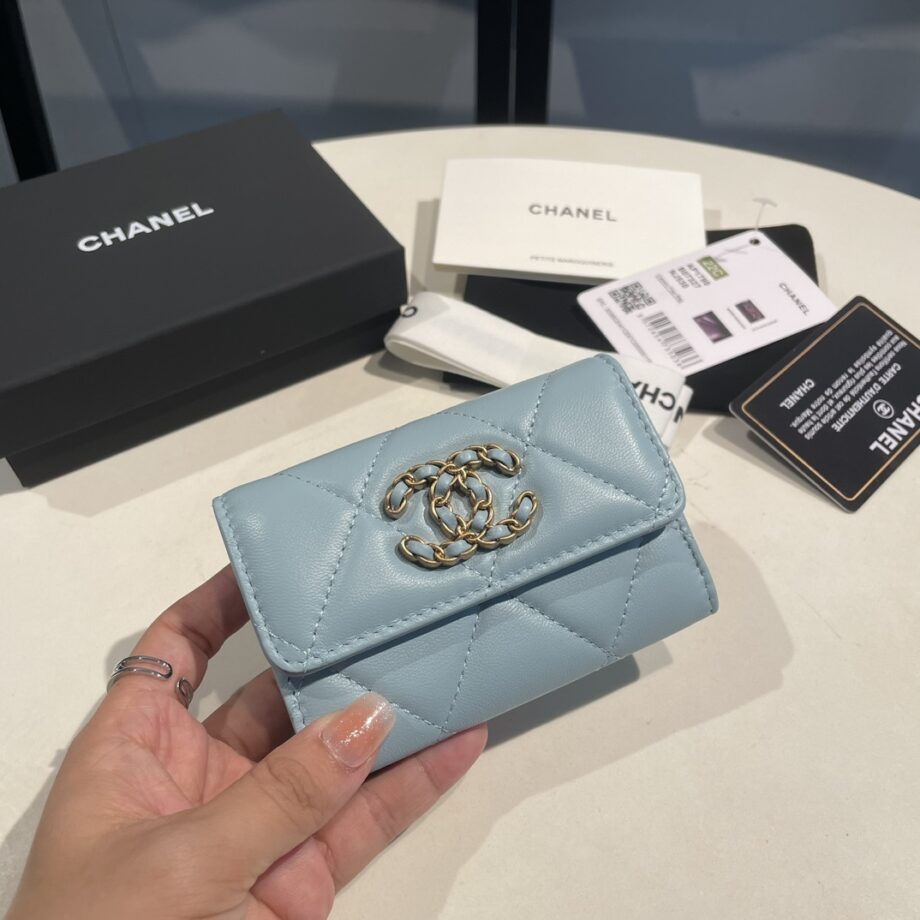 Chanel Light Blue 19 Wallet