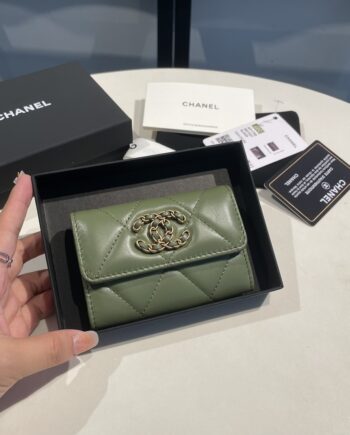 Chanel Green 19 Wallet