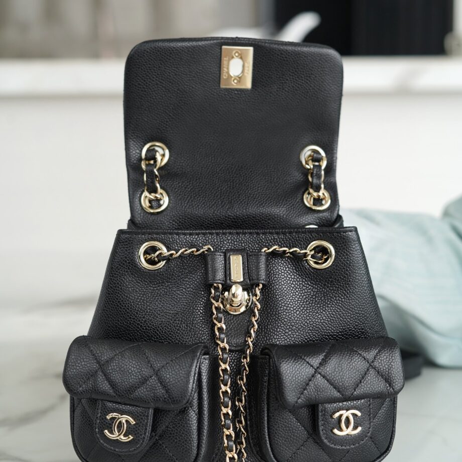 Chanel Black Mini French Haas Calfskin Duma Backpack