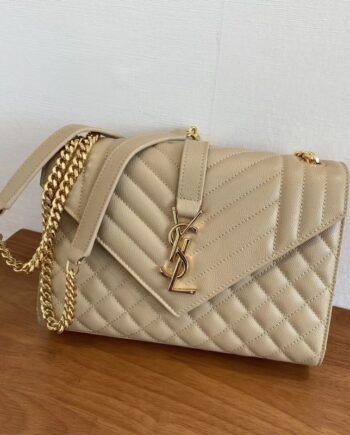 ysl envelope chain bag in mix matelassé grain de poudre embossed leather