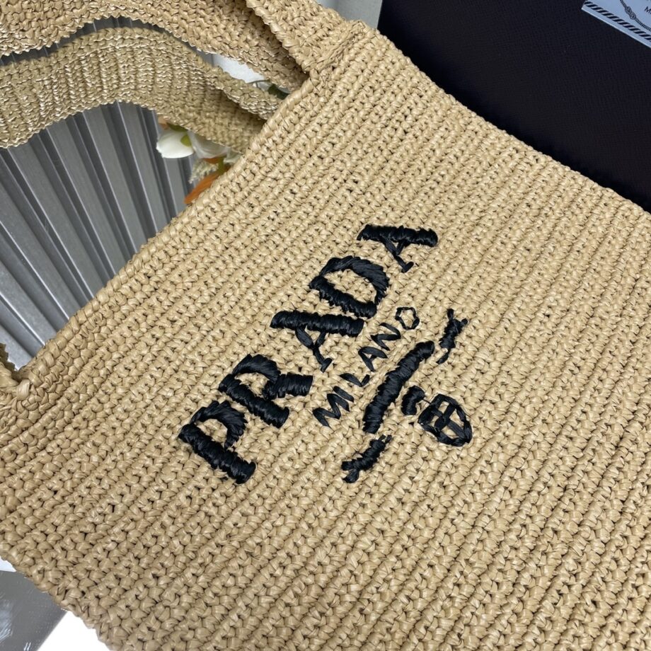 PRADA 1 BC182 Lafite Straw Tote