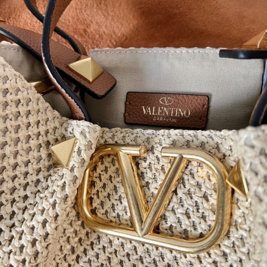 Valentino Raffia Woven Tote Bag Small Size