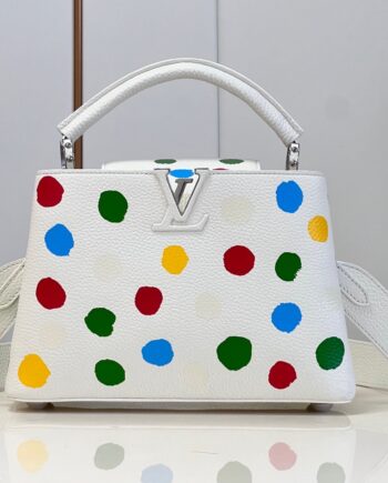 Louis Vuitton M21637 Hand-Painted Polka Dot Print Lv X Yk Capucines Bb Handbag