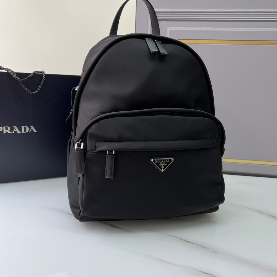 PRADA 2V066 Saffiano Leather & Imported Nylon Fabric Backpack