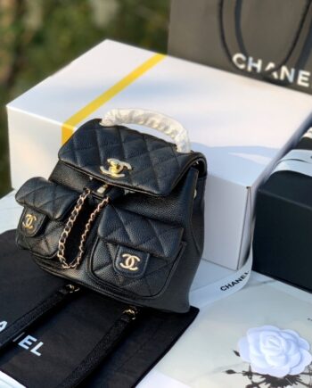 chanel 23p black small backpack