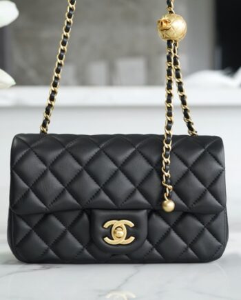 Chanel Black Italian Imported Lambskin Mini Flap Bag