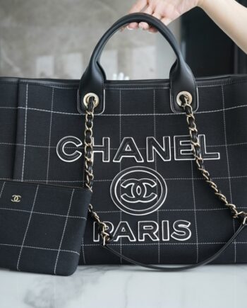 Chanel Black & Gold Hardware Maxi Shopping Bag