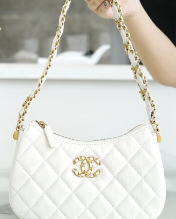 Chanel 23K White Hobo Bag