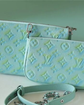 louis vuitton m46180 green multi pochette accessoires handbag