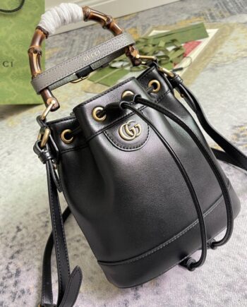 gucci 724667 gucci diana black replica mini bucket bag