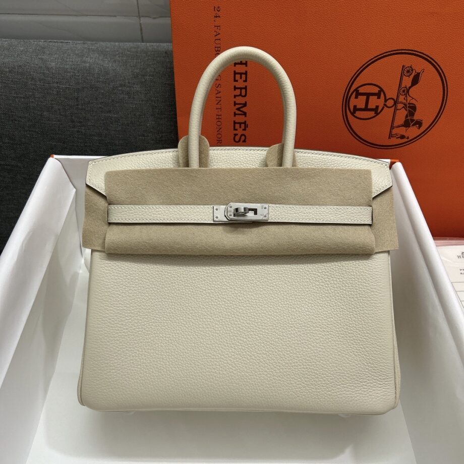 HermèS Birkin25 Milkshake White Togo Cowhide Handmade Sewing Birkin25