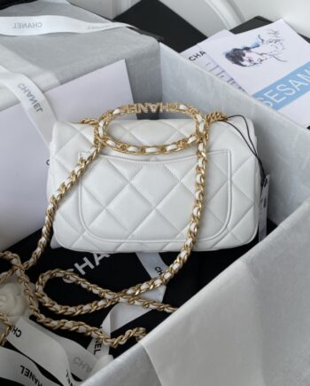 chanel as3451 ring handle chain handbag with drill