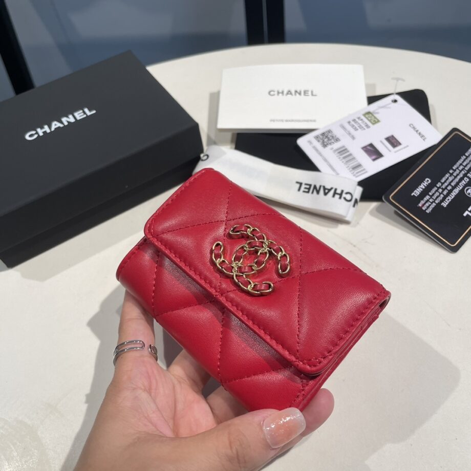 Chanel Red 19 Wallet