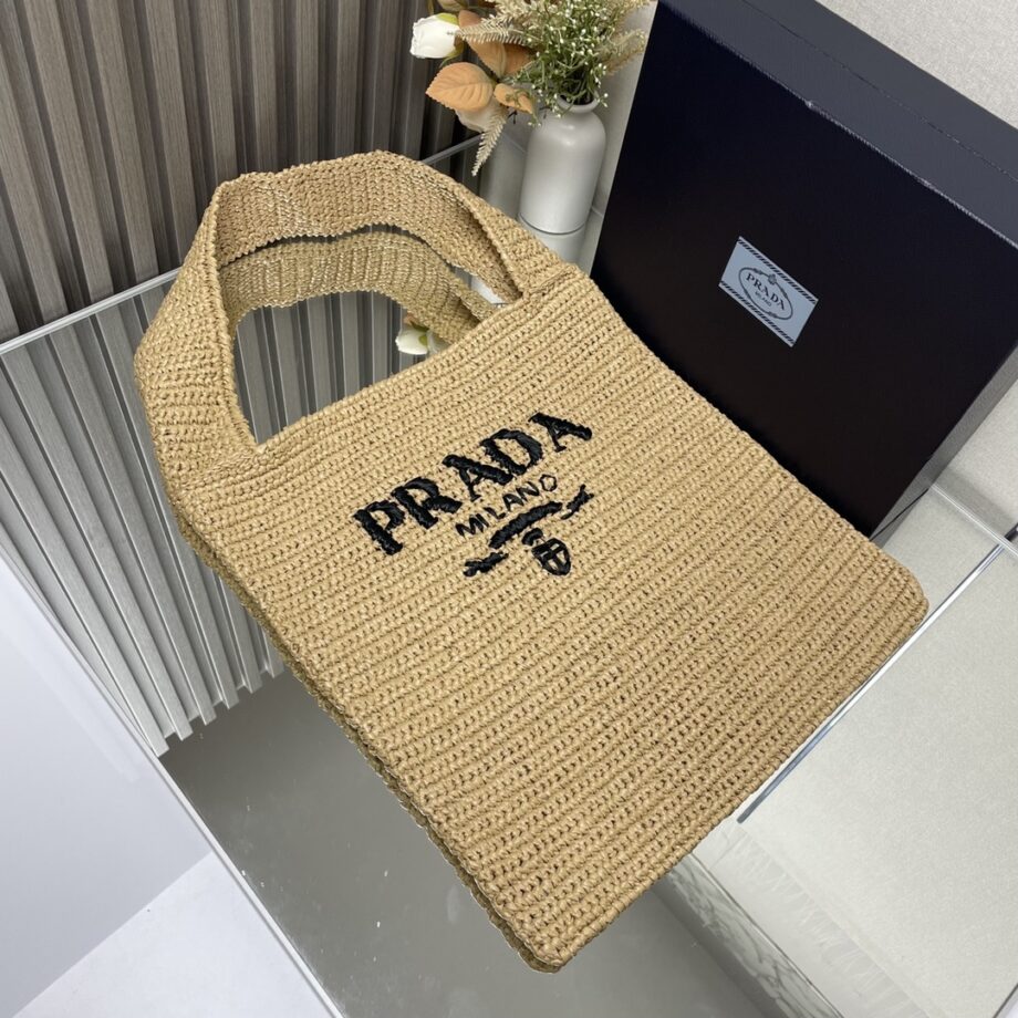 PRADA 1 BC182 Lafite Straw Tote