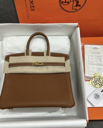 HermèS Birkin25 Brown Togo Cowhide Handmade Sewing Birkin25