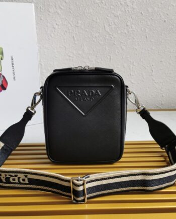 prada 2vh154 embroidered ribbon men's saffiano leather crossbody bag